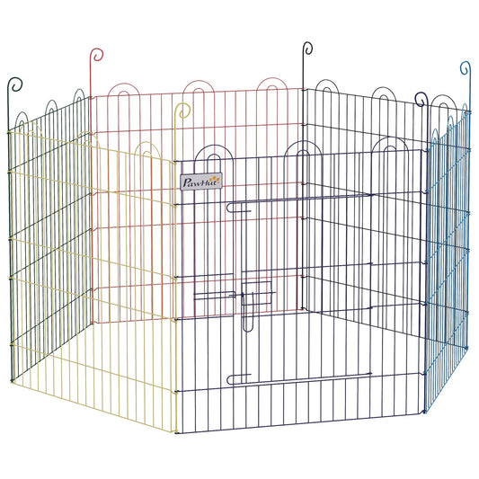 Metal Pet Playpen Portable Hexagon Dog Exercise Fence Multi-colored - Gallery Canada