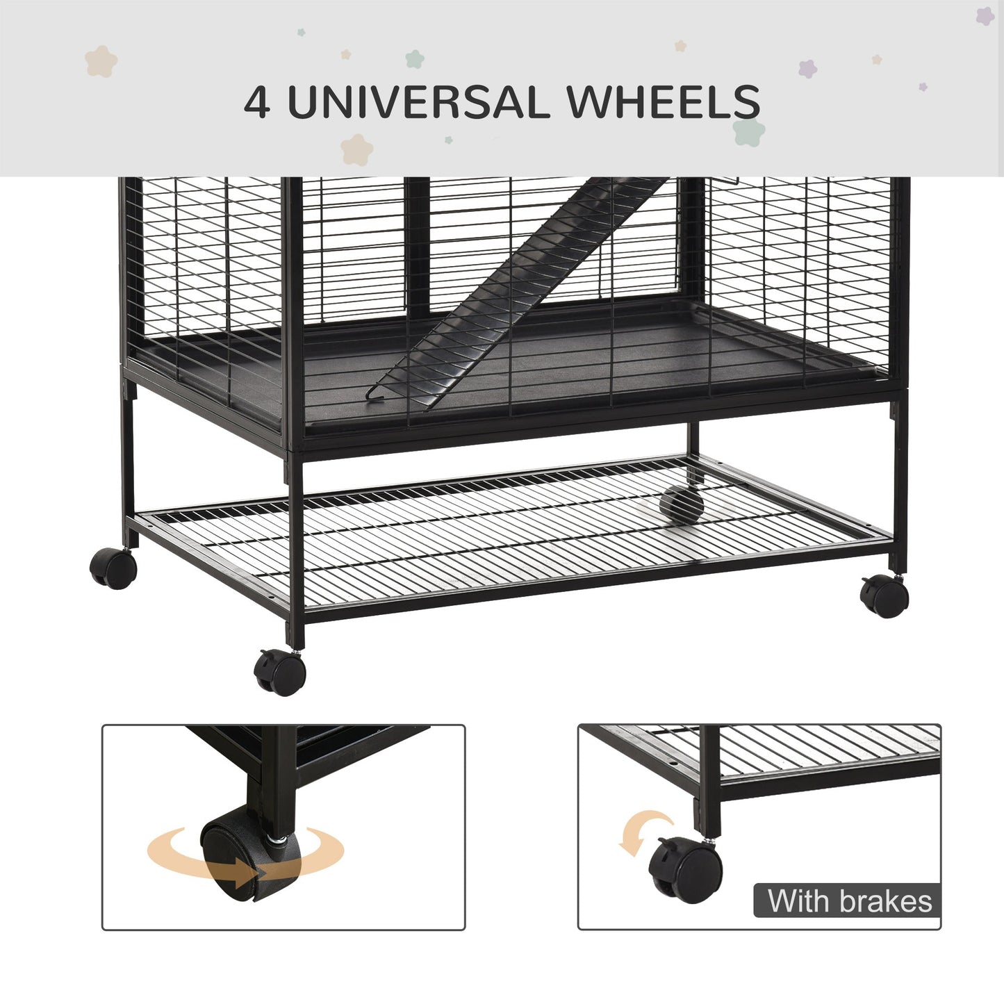 Metal Small Animal Cage Rolling Cat Playpen Critter Nation for Ferret Chinchilla Guinea Pig Play House with Universal Wheels, Black at Gallery Canada