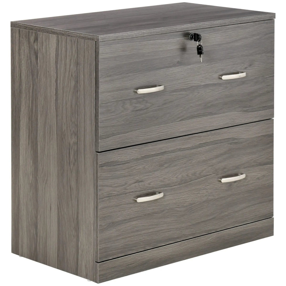 2 Drawer File Cabinet with Lock, Hanging Bar, Letter Size, Grey Office Cabinets & Cupboards at Gallery Canada