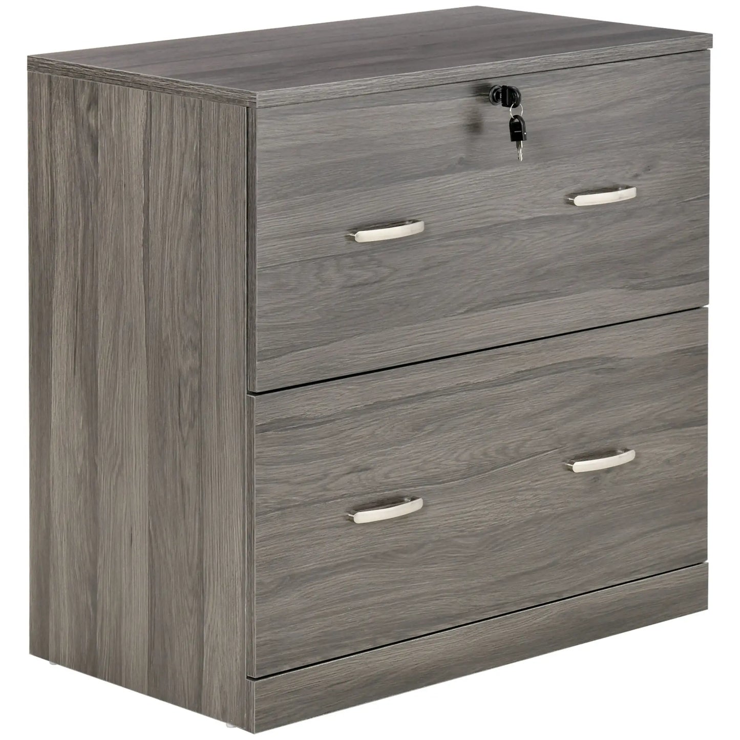 2 Drawer File Cabinet with Lock, Hanging Bar, Letter Size, Grey Office Cabinets & Cupboards at Gallery Canada