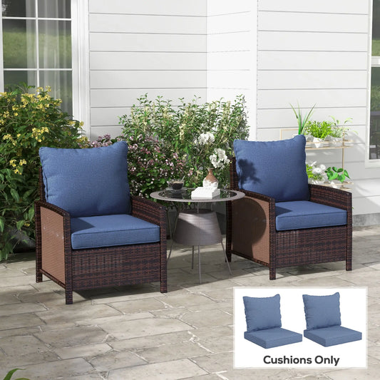4-Piece Patio Chair Cushion Set, Indoor Outdoor, Blue Patio Chair Cushions Blue at Gallery Canada