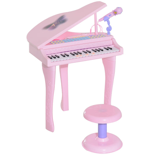 Mini Electronic Musical Piano 37 Key Keyboard Multifunction Kids Toy with Microphone Stool (Pink) at Gallery Canada