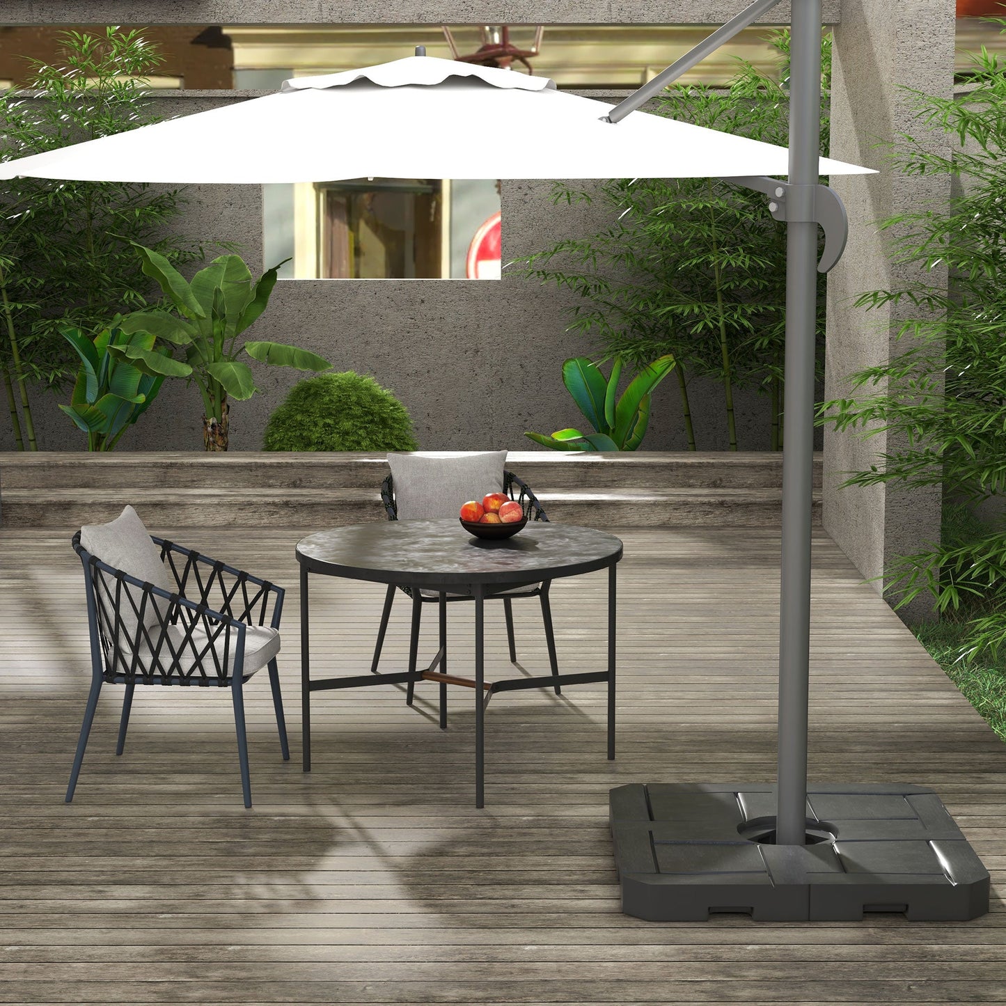 4PCs Patio Umbrella Base, Water or Sand Filled Cantilever Umbrella Weights for Cross Base with Handles, HDPE at Gallery Canada