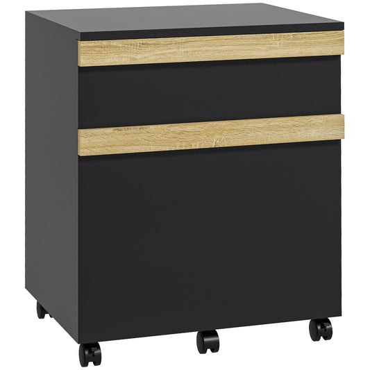 Mobile Filing Cabinet, Office Storage Printer Stand with 5 Wheels and 2 Drawers at Gallery Canada