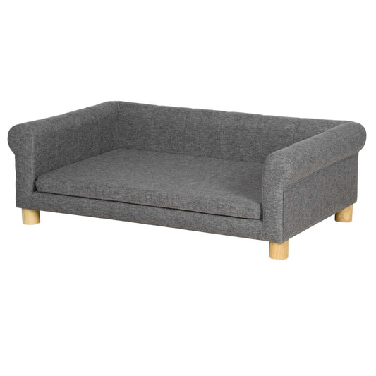 Modern Pet Sofa Cat or Medium Large Dog Bed W/ Removable Seat Cushion, Dark Grey - Gallery Canada