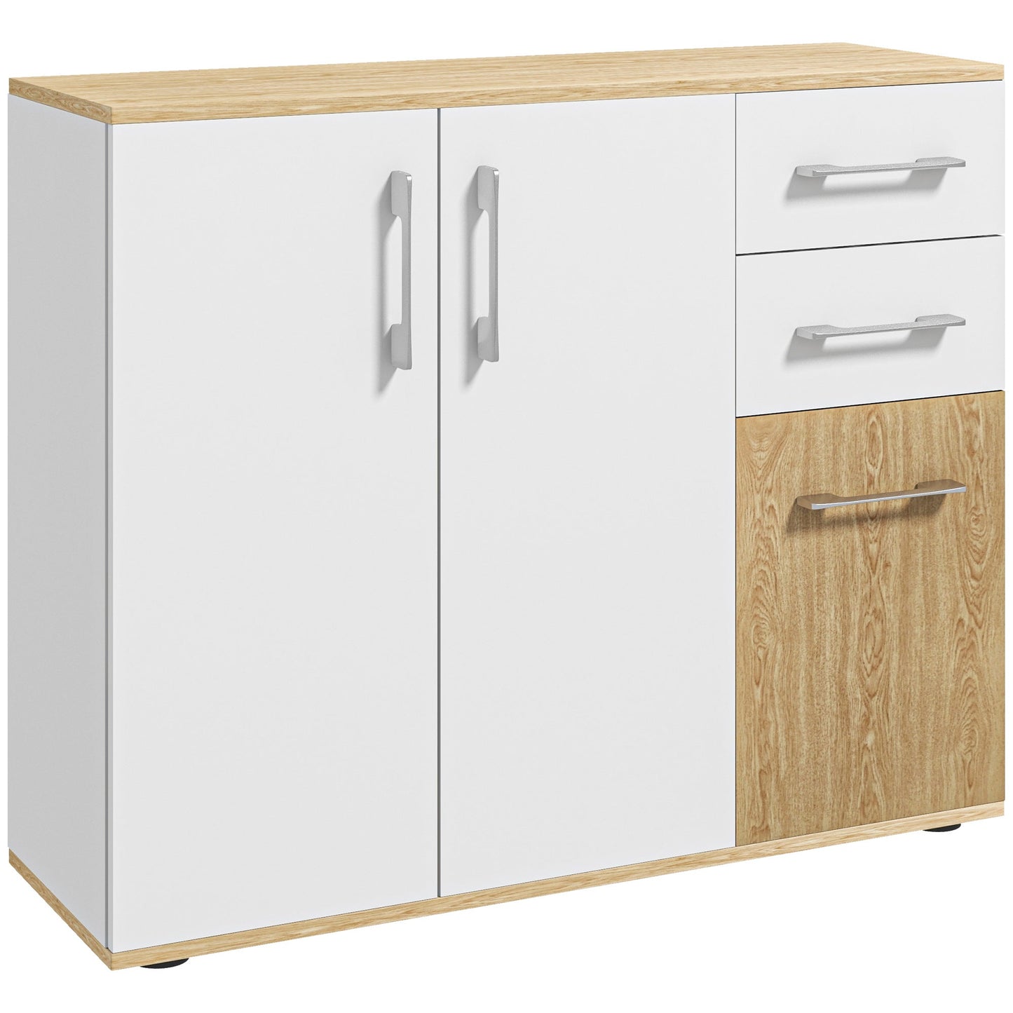 Modern Sideboard Cabinet, Freestanding Sideboards and Buffets with 3 Doors, 2 Drawers and Adjustable Shelf at Gallery Canada