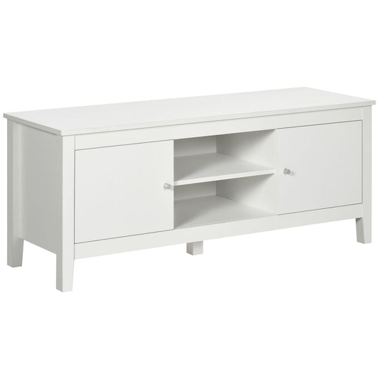 Modern TV Stand for TVs up to 55", TV Bench with Storage Cupboards and Shelves, 47.2" x 16.7" x 19.7", White at Gallery Canada