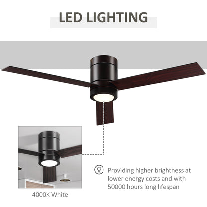 Mount Ceiling Fan with Light, Modern Indoor LED Lighting Fan with Remote Controller, for Bedroom, Living Room, Brown at Gallery Canada