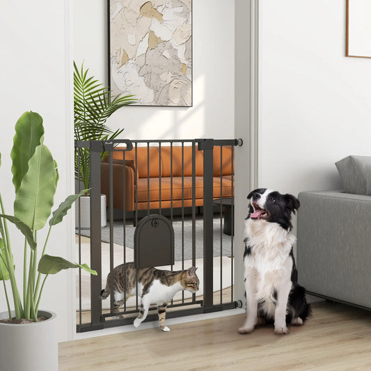 30"-41" Extra Wide Pet Gate, 35"H, Small Door, Black Houses, Kennels & Pens Black at Gallery Canada