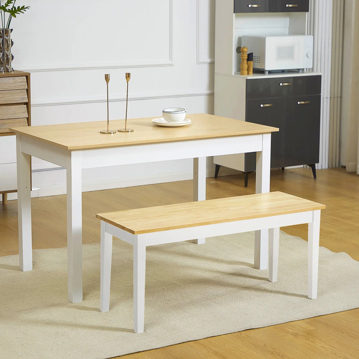 40" Wood Dining Bench, 2 Person, Natural Dining Chairs at Gallery Canada