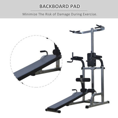 Multi-function Power Tower with Dip Station, Sit-up Bench, Pullup Bar, Push up Station, Combo Exercise Home Gym Fitness Equipment at Gallery Canada
