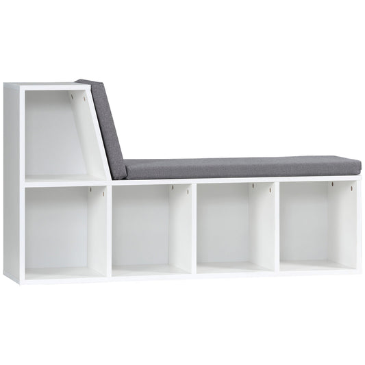 Multi-Purpose Bookshelf with 5 Cubes, 5-Cubby Kids Bookcase with Cushioned Reading Nook and Storage Shelves, Grey at Gallery Canada