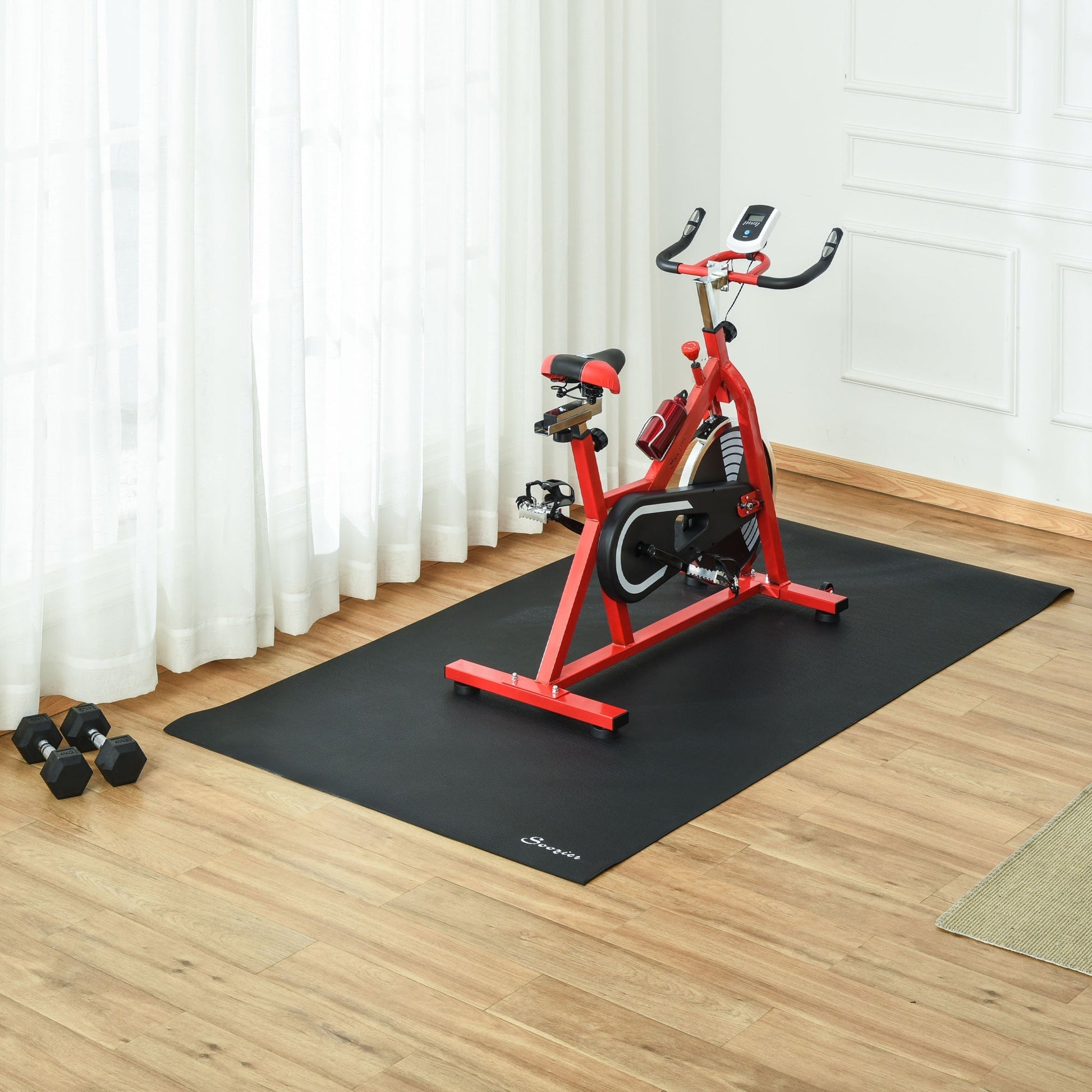 Multi-purpose Exercise Equipment Mat, Non-slip Treadmill Exercise Bike Floor Protection Mat, Gym Fitness Workout Mat, 7.2 x 3.9ft at Gallery Canada
