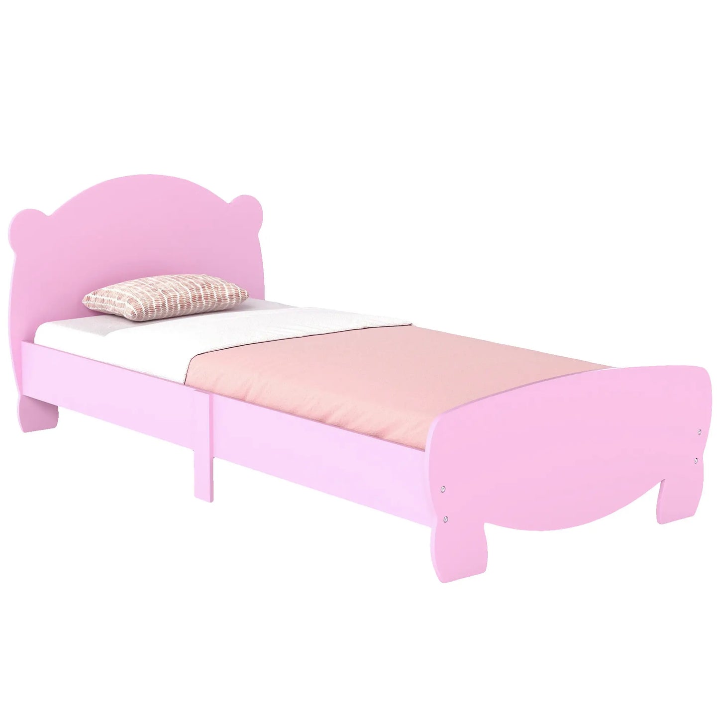 Twin Bed Frame, Bear Headboard, Slats Support, No Box Spring, Pink Kids Bedroom Furniture at Gallery Canada