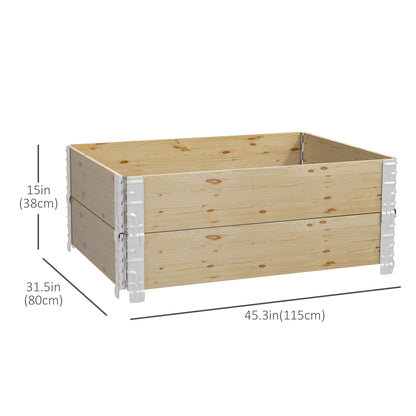 Raised Garden Bed, Foldable Two-Box Wooden Planters for Outdoor Vegetables, Flowers, Herbs, Plants, Easy Assembly at Gallery Canada