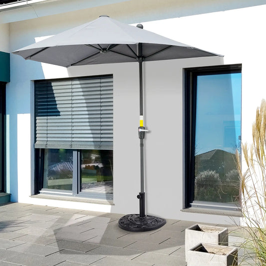 20 lbs Half Round Patio Umbrella Base, 20", For Φ1.5", Φ1.9" Pole, Black Umbrella Bases Black at Gallery Canada