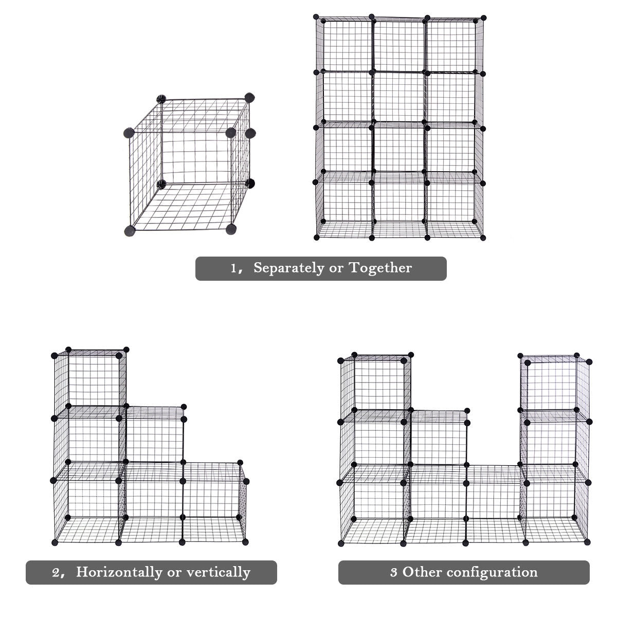 DIY 12-Cube Metal Grid Wire Storage Cubes, 42" x 14" x 56" Clothing & Closet Storage at Gallery Canada