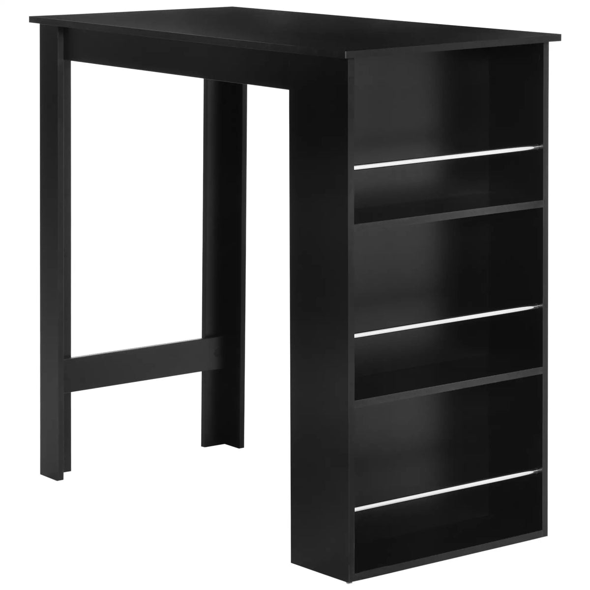 Modern Bar Table, Counter Height, 3 Storage Shelves, Black Bar Tables & Dining Tables at Gallery Canada