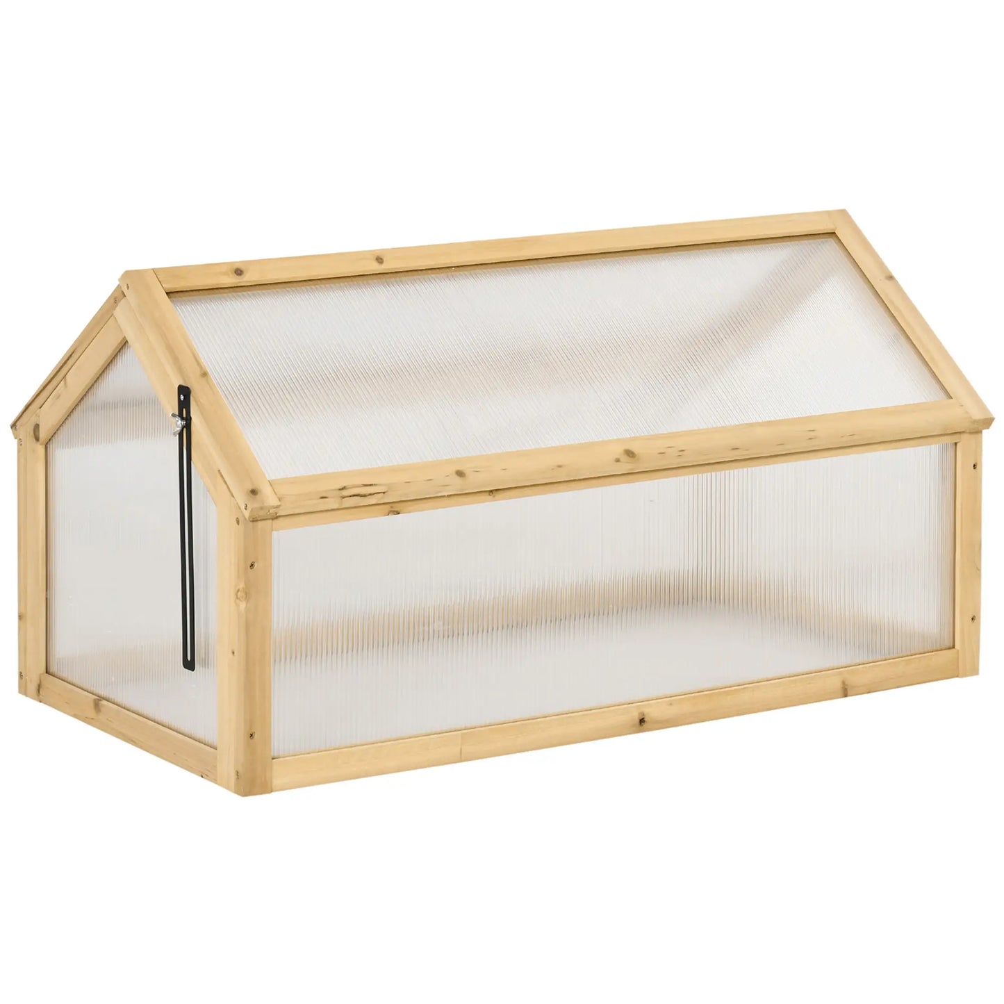 Portable Wooden Cold Frame Greenhouse, Openable Top, 35.5" x 20.5" x 19.5", Light Brown Cold Frame Greenhouses at Gallery Canada