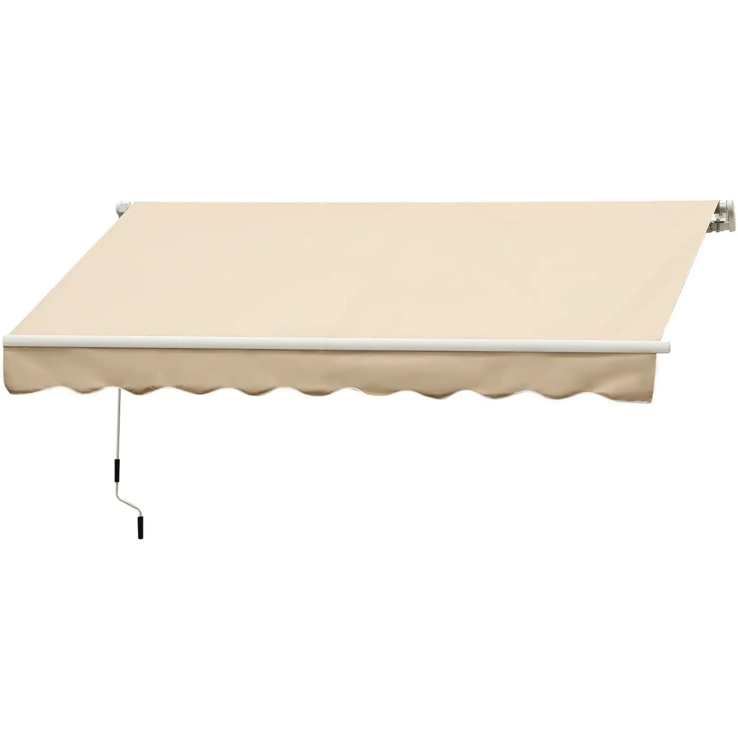 10' x 8' Retractable Awning, Sun Shade Canopy, Aluminum Frame, UV Protection, Beige Deck Awnings at Gallery Canada