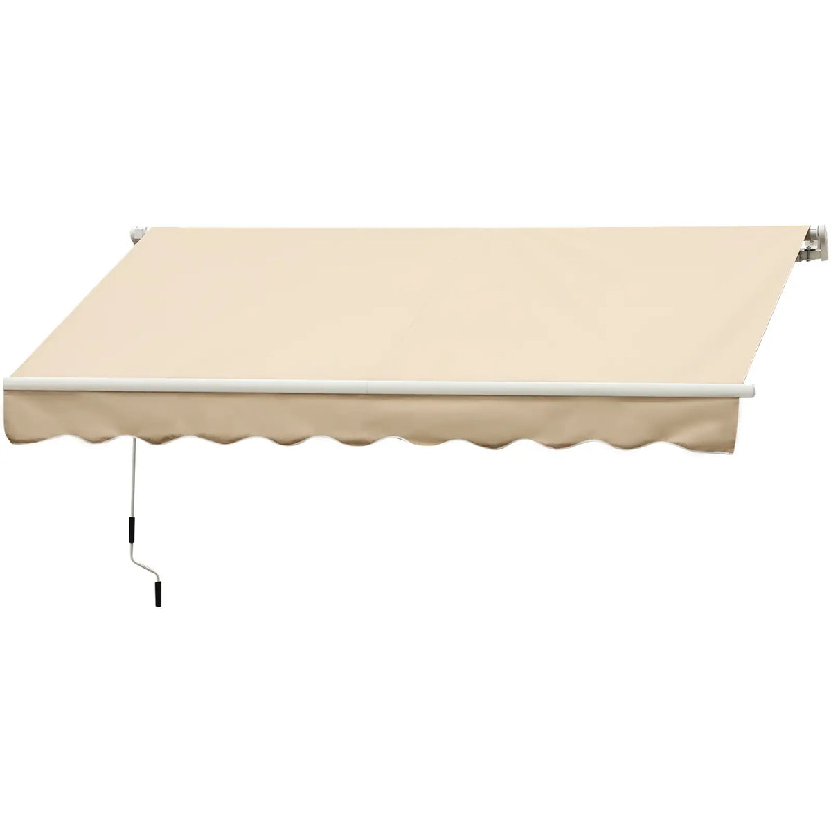 10' x 8' Retractable Awning, Sun Shade Canopy, Aluminum Frame, UV Protection, Beige Deck Awnings at Gallery Canada