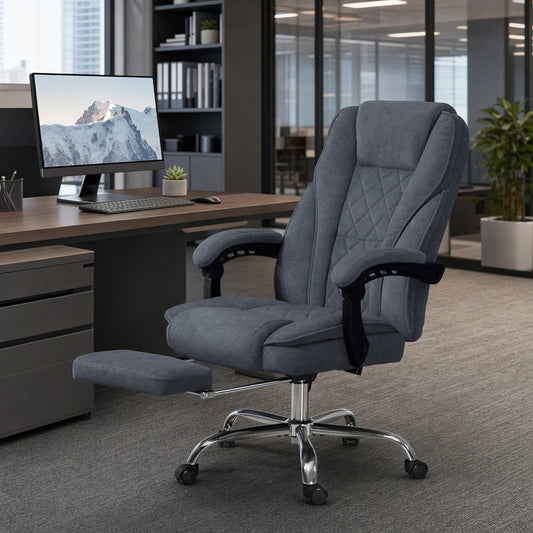Massage Office Chair, Reclining Computer Chair, Adjustable Height, Footrest, Dark Grey Massage Chairs Dark Grey at Gallery Canada