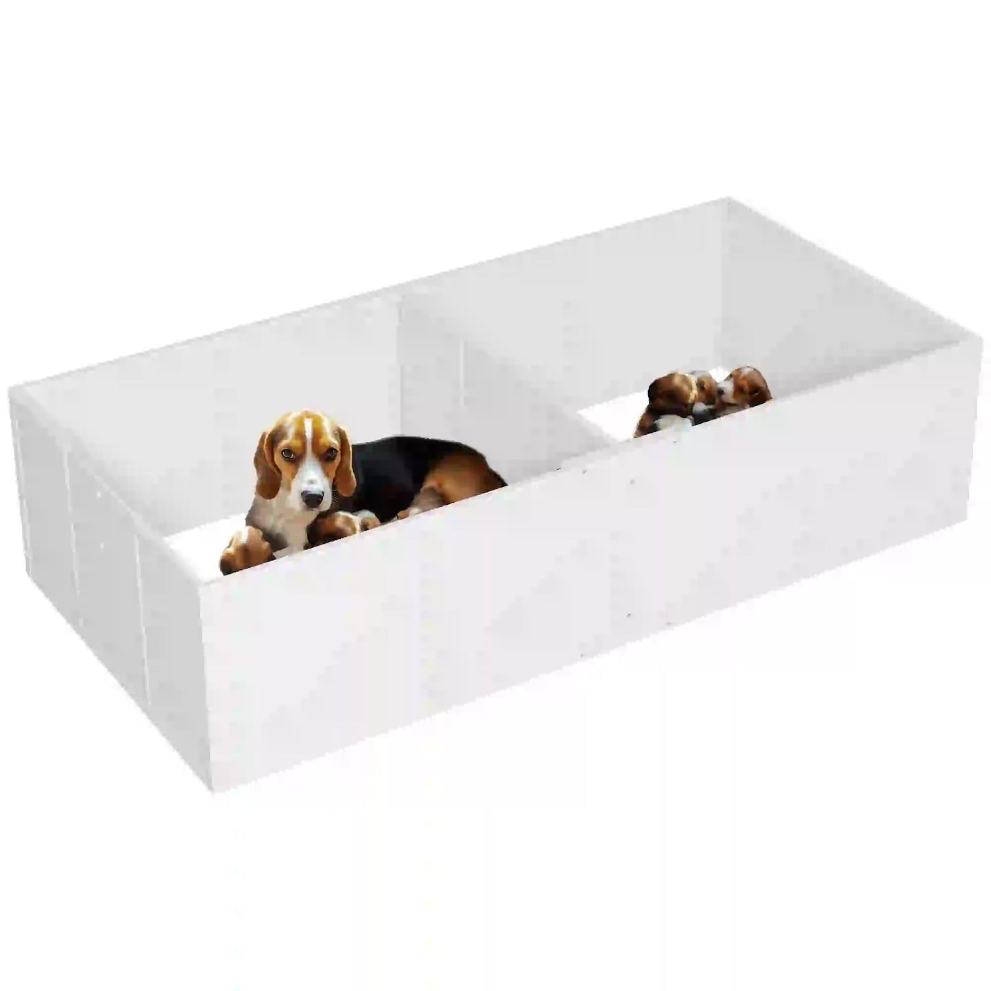 Adjustable Whelping Box for Dogs, 77" x 38", White Houses, Kennels & Pens at Gallery Canada