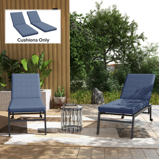 2-Piece Patio Chair Cushion Set, Indoor Outdoor, Blue Patio Chair Cushions Navy Blue at Gallery Canada