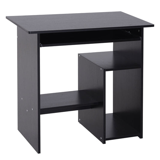 Compact Computer Desk with Keyboard Tray, Storage Shelf &; CPU Stand for Home Office Black at Gallery Canada