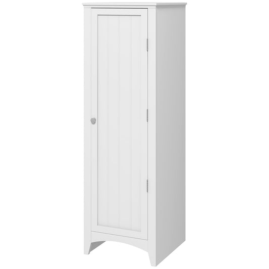 48" Kitchen Pantry Storage Cabinet, Single Door Kitchen Cabinet with 4 Tier Shelving and Adjustable Shelves, White - Gallery Canada