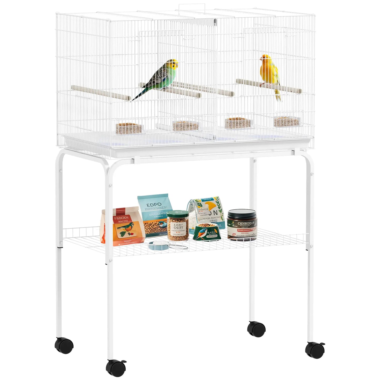 46" H Bird Cage, Large Parakeet Cage, White Bird Cages at Gallery Canada