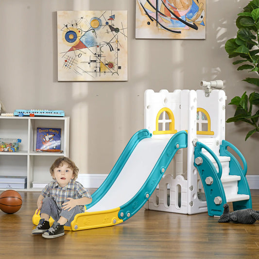 Toddler Slide, Basketball Hoop, Climber, Telescope, Storage Basket, 1-3 Years, Indoor, Yellow Gym Sets & Swings Yellow, White and Green at Gallery Canada