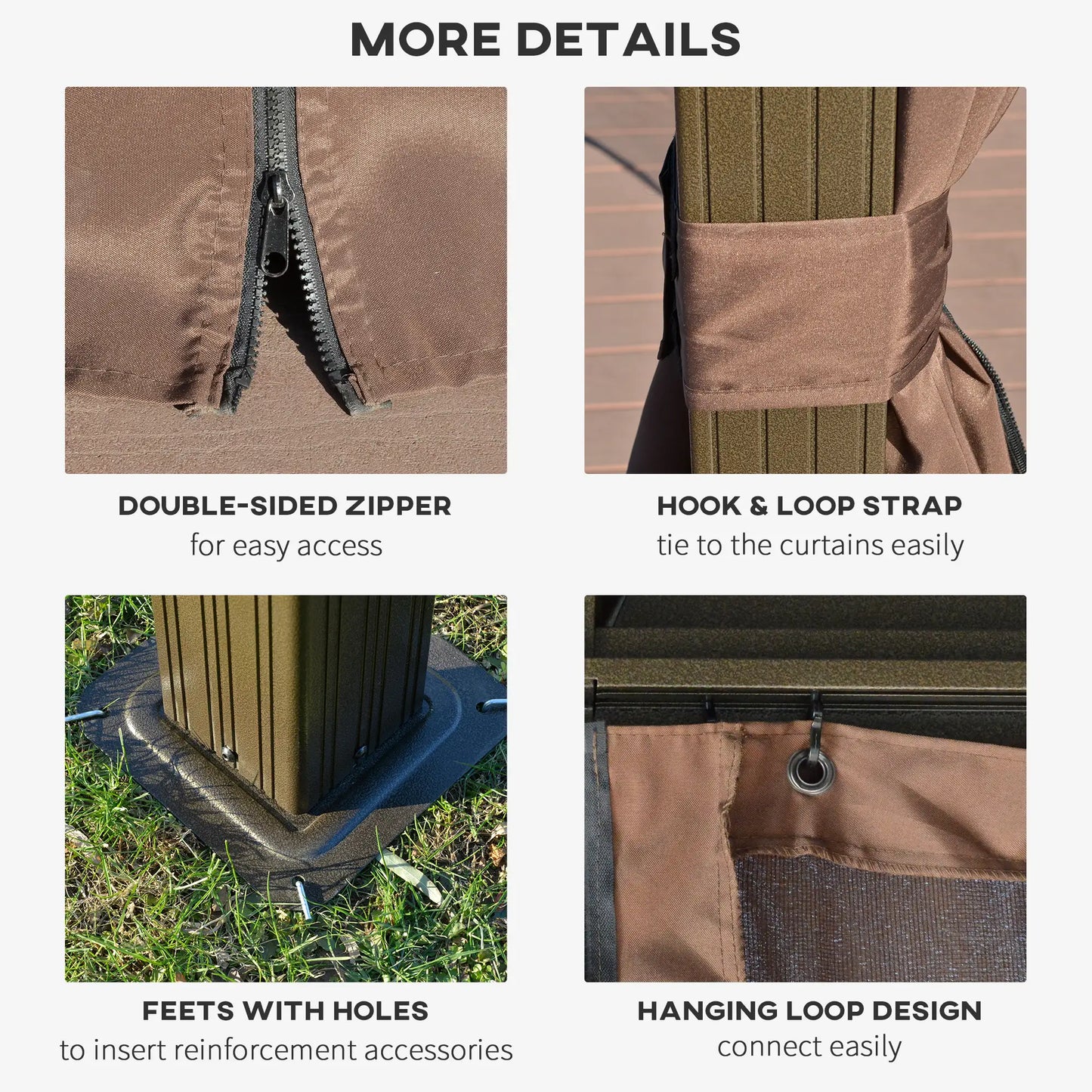 10' x 12' Hardtop Gazebo, Double Roof, Netting, Curtains, Garden, Backyard Gazebos at Gallery Canada