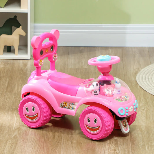 Toddler Push Car with Horn, Light, Music, Pink Push Cars for Toddlers Pink at Gallery Canada