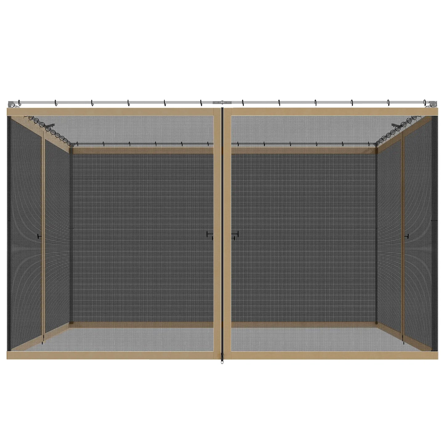 Gazebo Mosquito Netting, 12' x 12', Zipper Screen Walls, Black, Khaki Gazebo Sidewalls at Gallery Canada