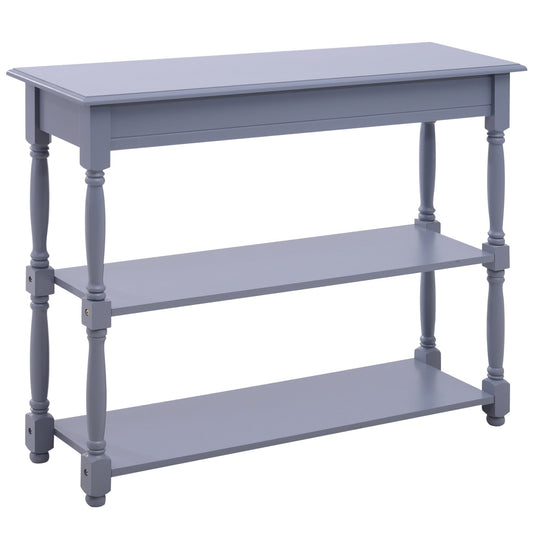 Console Table Modern Sofa Table with 2 Tier Shelves for Living Room, Entryway, Bedroom, Grey - Gallery Canada