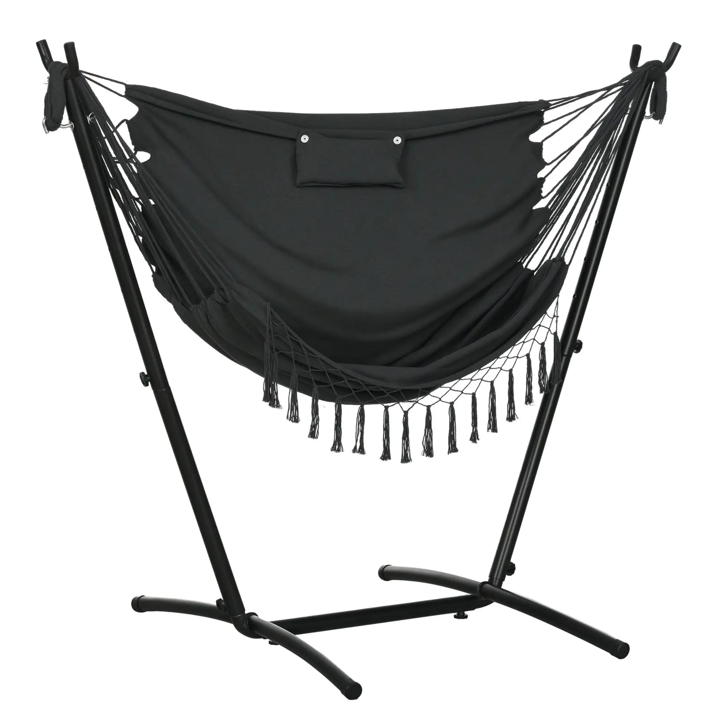 Outdoor Hammock Chair With Stand, Side Pocket And Headrest, Dark Grey Patio Swings with Stand at Gallery Canada