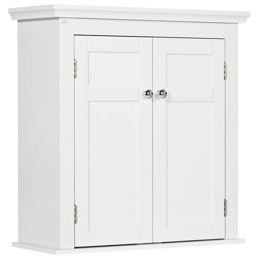 Bathroom Wall Cabinet, Medicine Cabinet, Over Toilet Storage Cabinet with Adjustable Shelves for Kitchen, Entryway, White - Gallery Canada