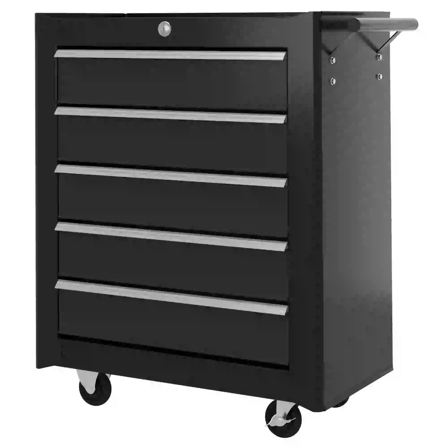 5 Drawer Roller Tool Chest, Lockable Mobile Toolbox, Workshop Storage, Black Tool Organizers at Gallery Canada