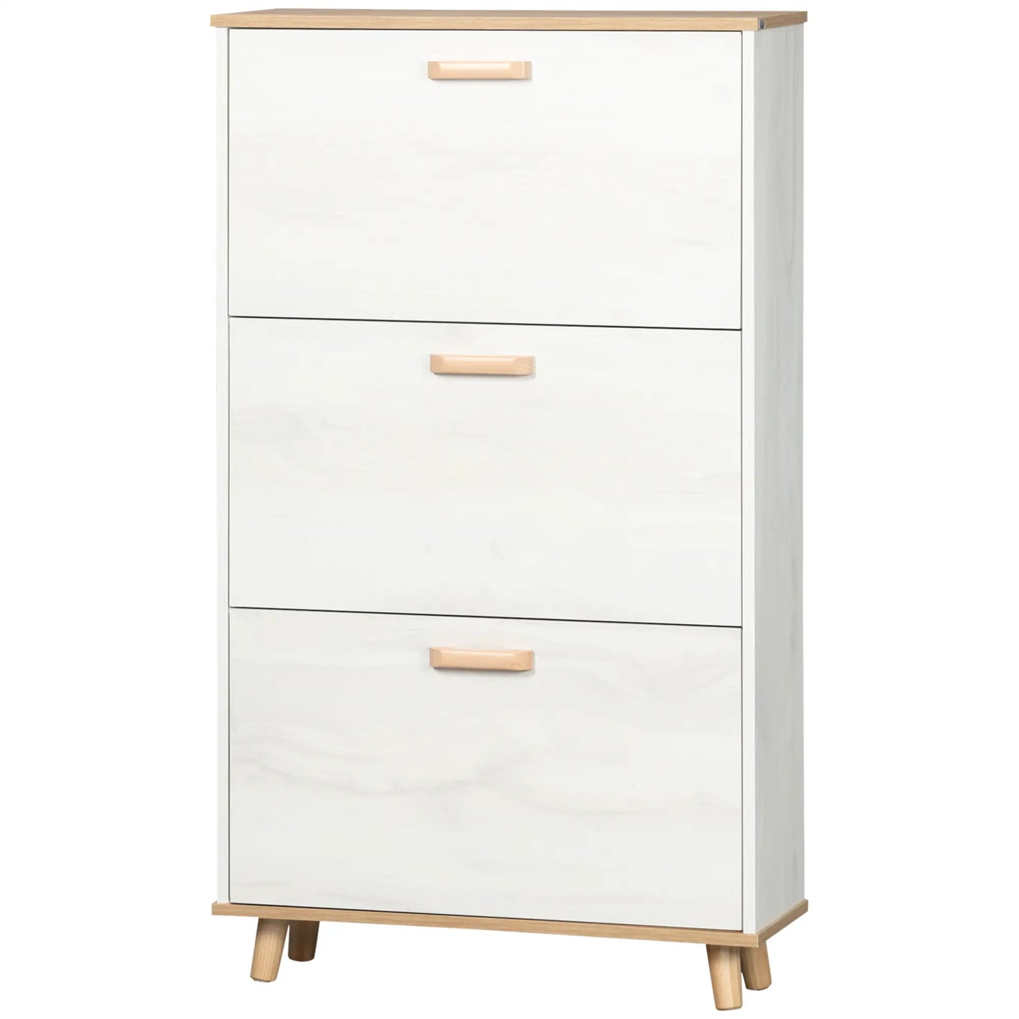 Modern Shoe Cabinet, 3 Flip Drawers, Adjustable Shelf, 12 Pair, White Shoe Storage Cabinets & Racks at Gallery Canada