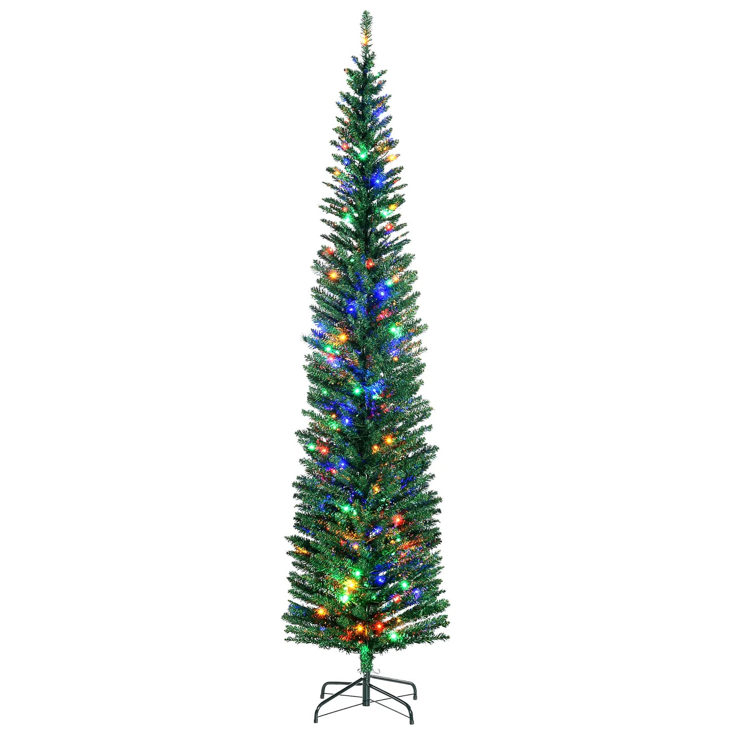 7.5' Artificial Pencil Christmas Tree, LED Lights, Steel Base, Colorful Pencil Christmas Trees at Gallery Canada