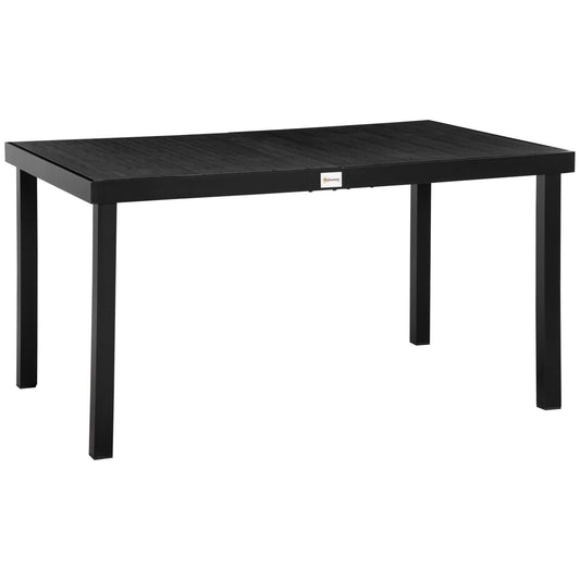 Aluminum Outdoor Dining Table for 6, Patio Rectangular Table, 55" L x 35.5" W x 29.25" H, Black - Gallery Canada