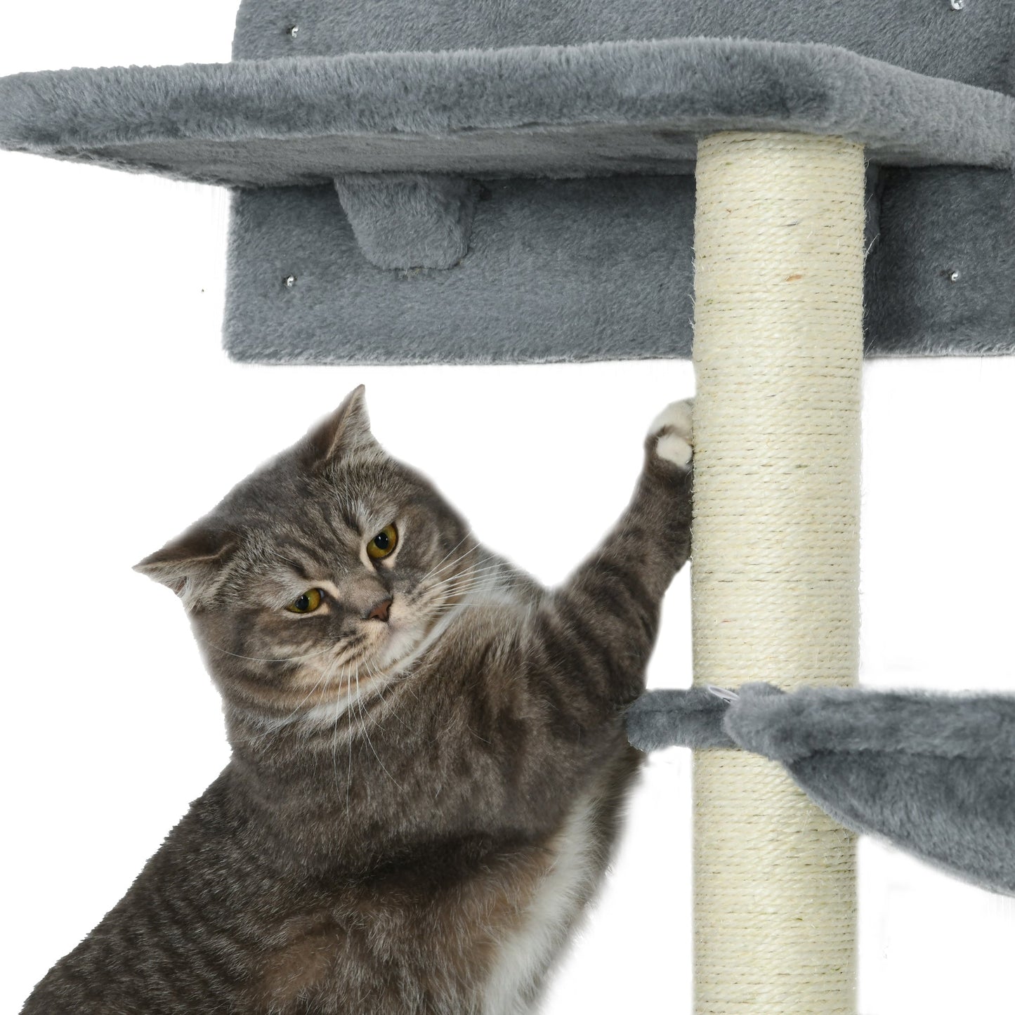 4Pcs Cat Wall Shelf with Scratching Posts, Hammock, Setps, Platforms, Cat Shelves for Relaxing, Sleeping, Jumping, Cat Wall Climber for Indoor Cats, Grey at Gallery Canada