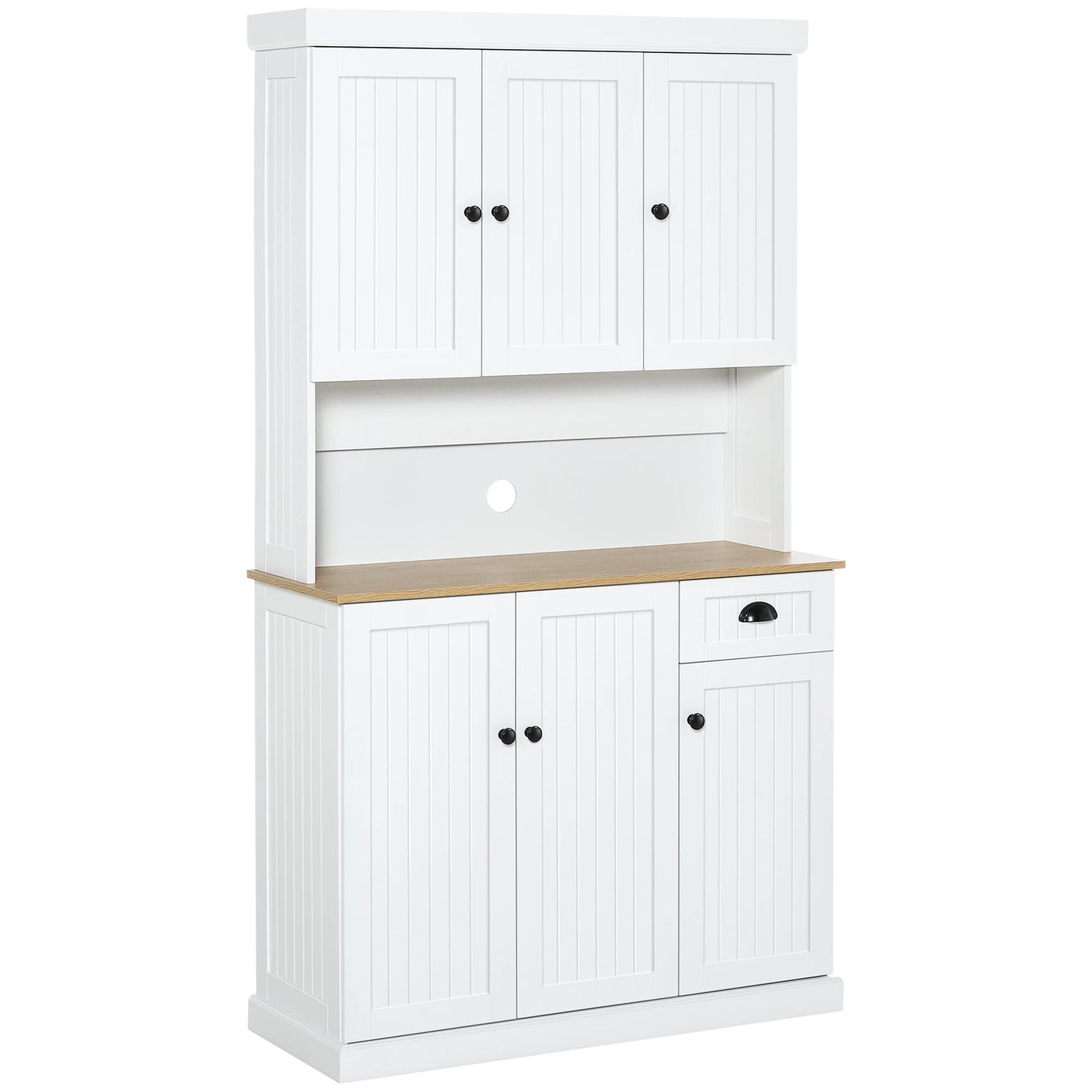 71 Kitchen Pantry Buffet, Hutch Storage Cabinet, Microwave Stand, Oak, White Kitchen Pantry Cabinets at Gallery Canada