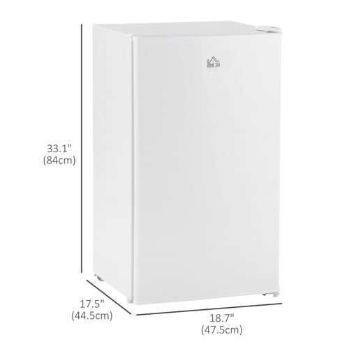 Compact Refrigerator, Mini Fridge with Freezer, Adjustable Shelf, Mechanical Thermostat and Reversible Door, White