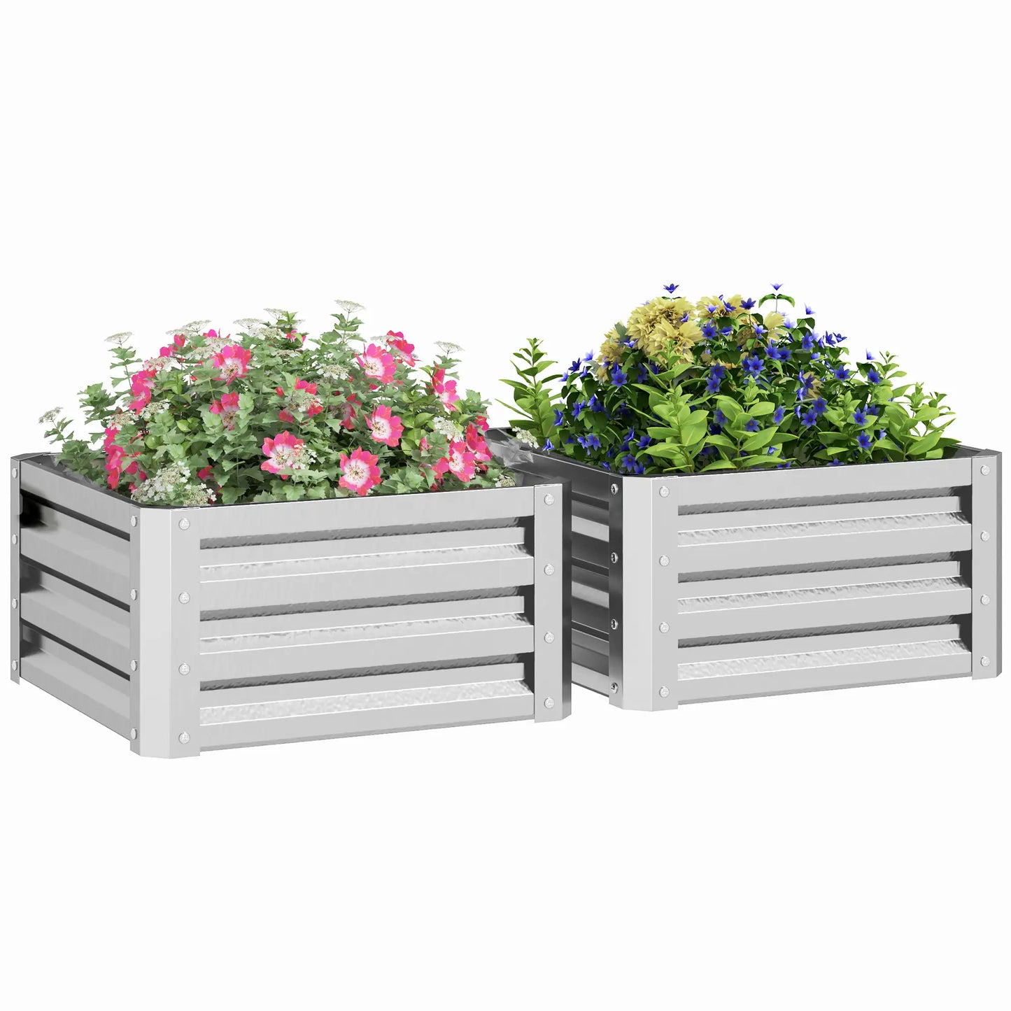 2' x 2' x 1' Raised Garden Bed, Galvanised Steel Frame, Vegetables, Flowers, Herbs, Silver Raised Garden Beds at Gallery Canada