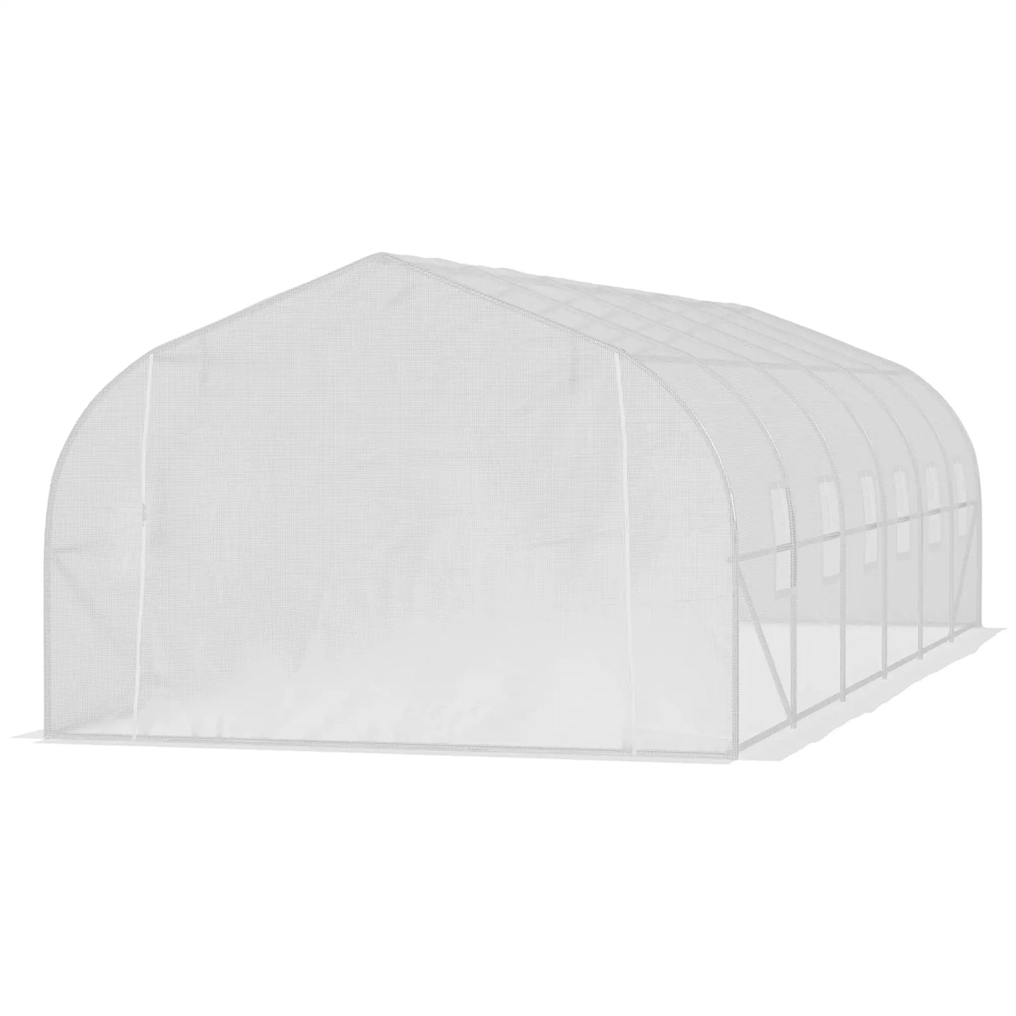 26'L x 10'W x 6.8'H Walk-In Greenhouse, Steel Frame, White Tunnel Greenhouses at Gallery Canada