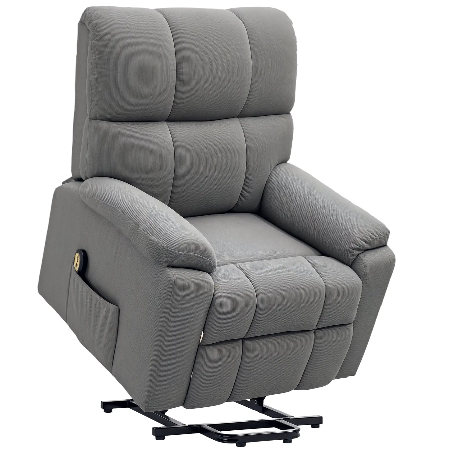 Electric Recliner Lift Chair, Microfibre Upholstered, Remote, Grey Electric Power Lift Chairs at Gallery Canada