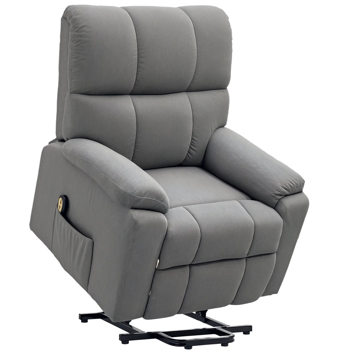 Electric Recliner Lift Chair, Microfibre Upholstered, Remote, Grey Electric Power Lift Chairs at Gallery Canada