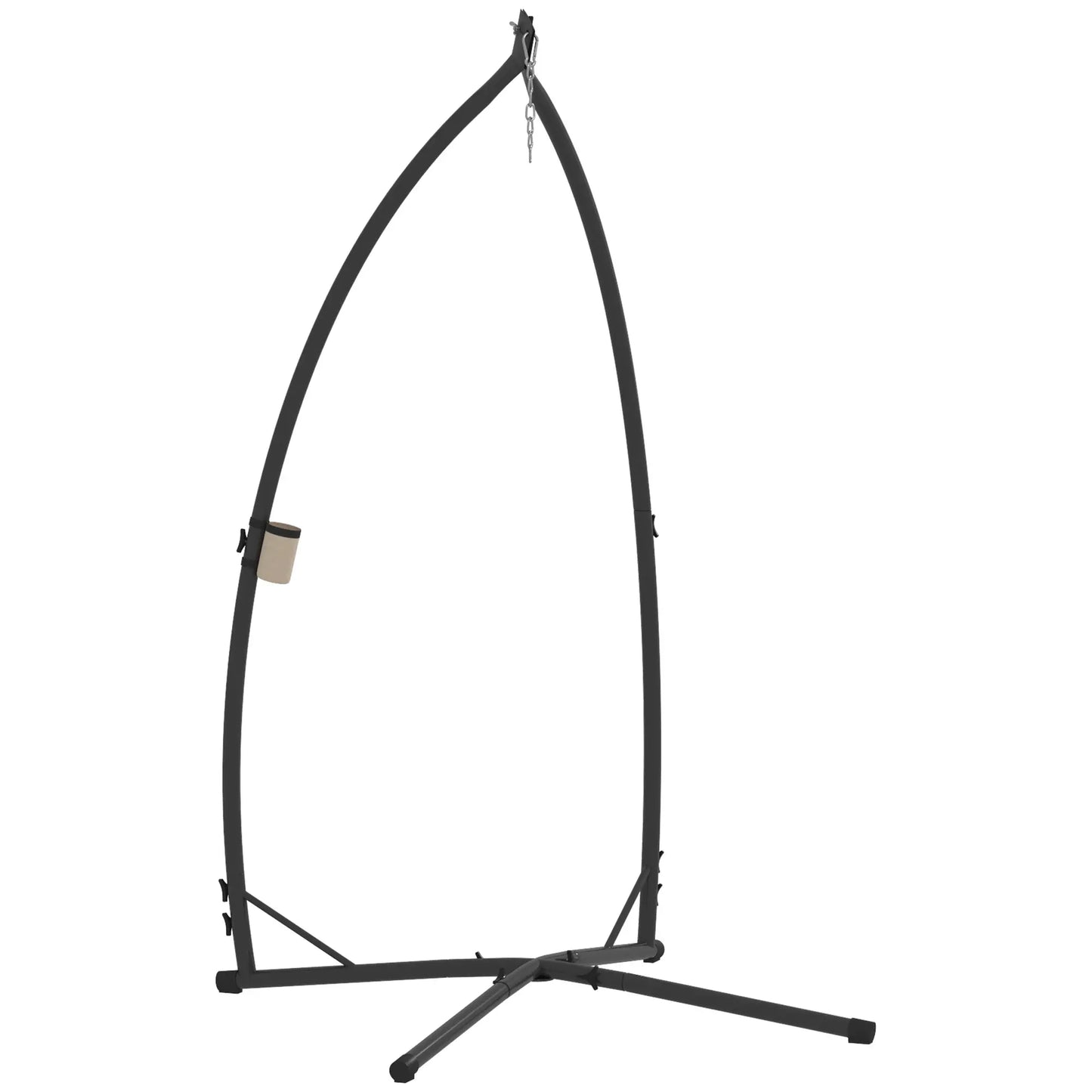 Heavy Duty Steel Hanging Chair Stand, With Cup Holder, Black Hammock Stands at Gallery Canada